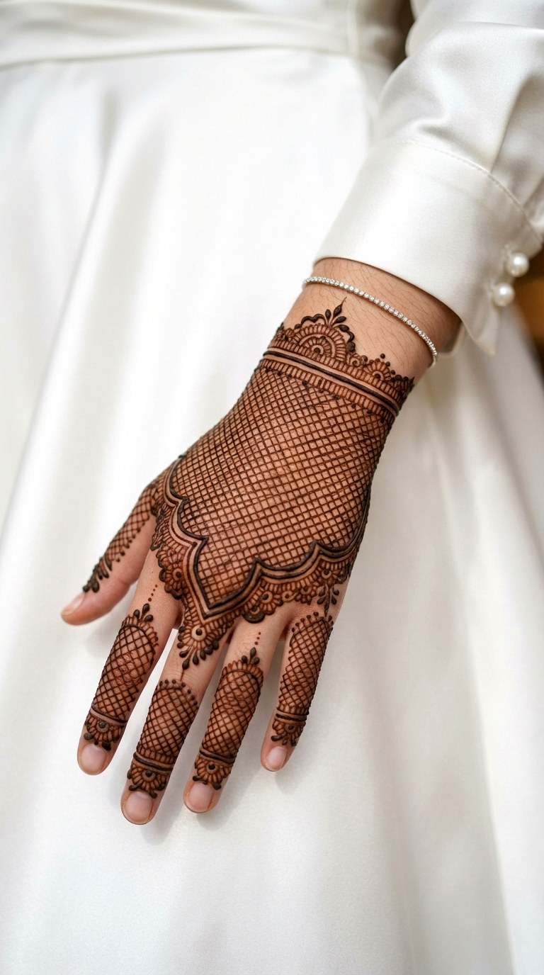 Lace Glove Illusion - 27 henna tattoo design