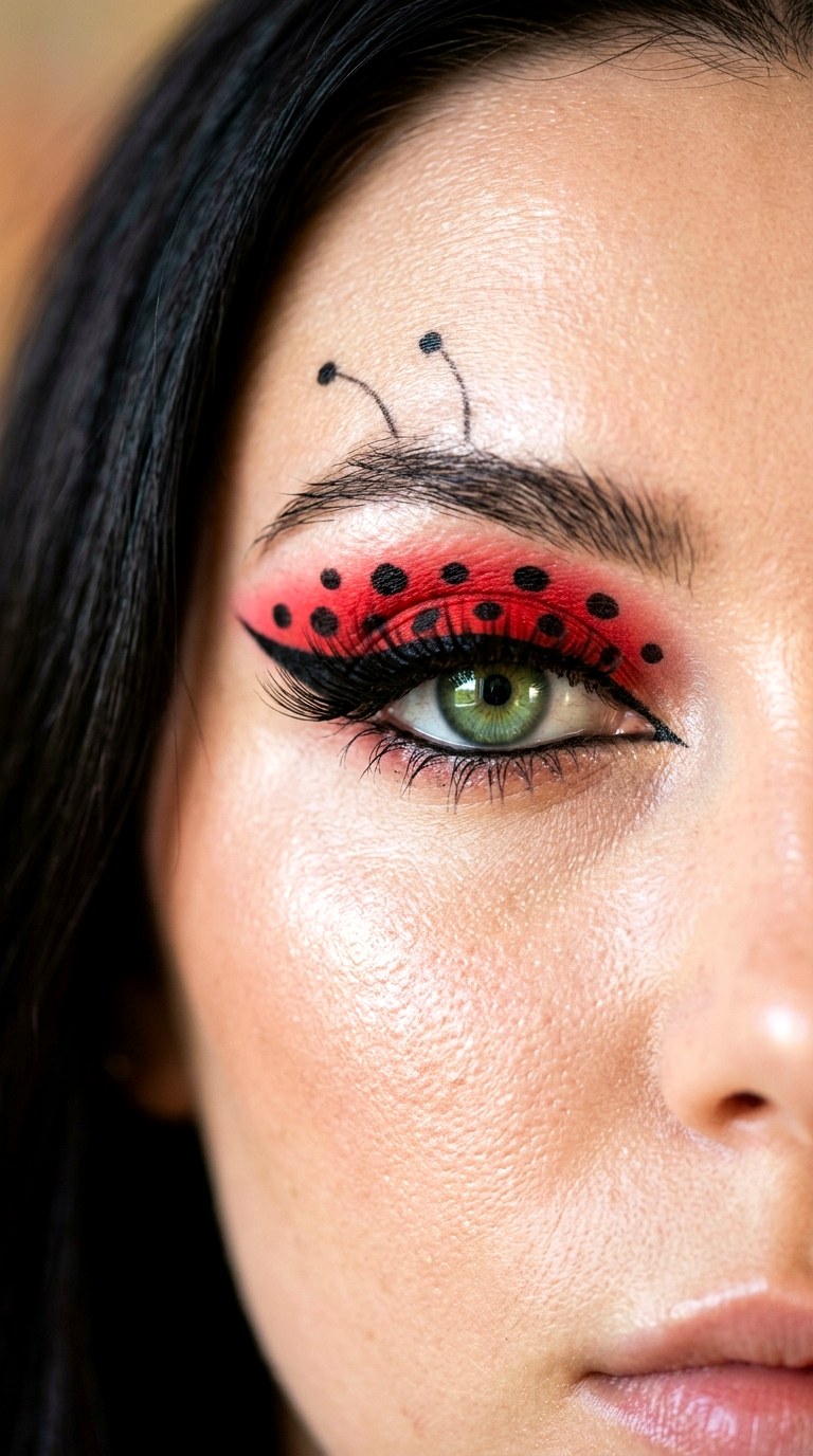 Ladybug Wing Eyeliner Makeup - 23 silly makeup