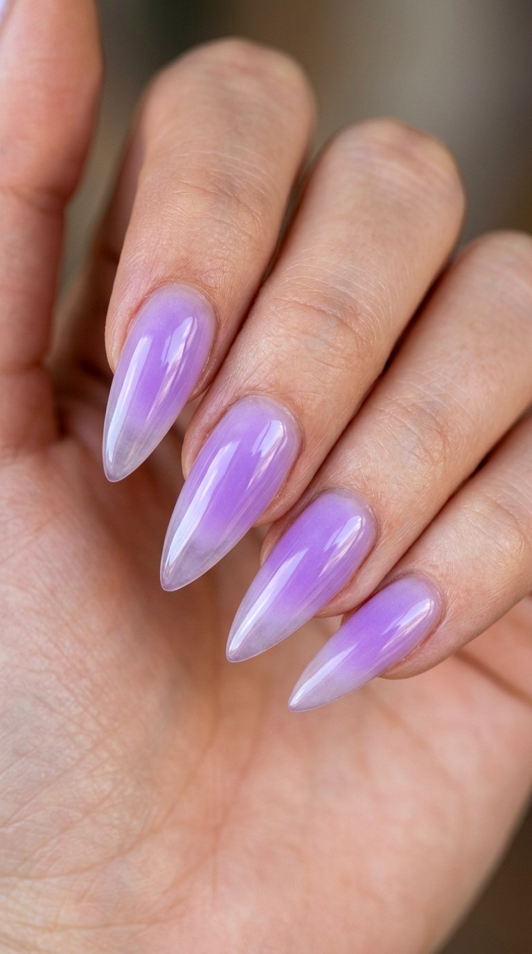 Lavender Aura Glow - 25 Sleek Spring Stiletto Nails