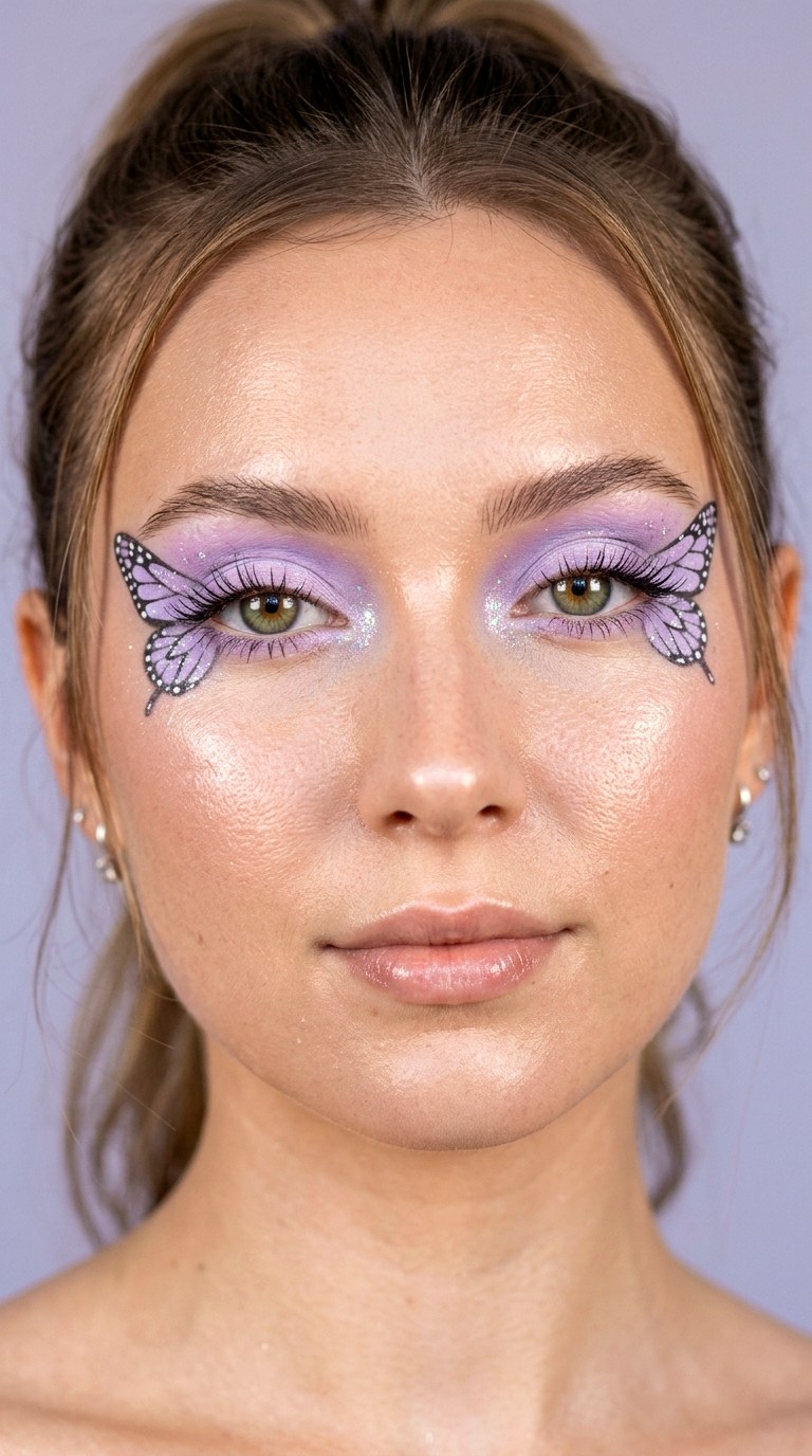 Lavender Butterfly Wing Elegance - 27 Butterfly Pastel Eye Makeup