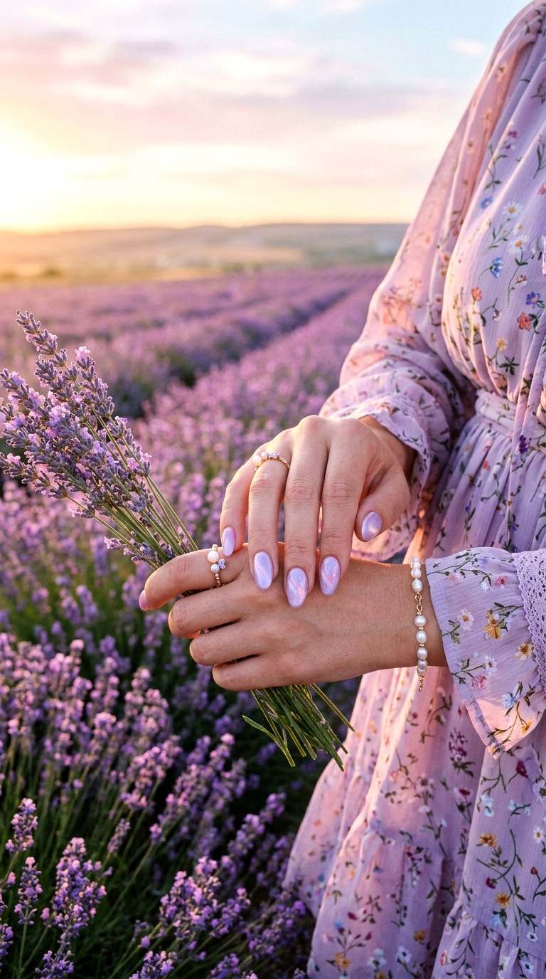 Lavender Dream Swirl Nails - 21 Summer Swirl Cat Eye Nails Ideas