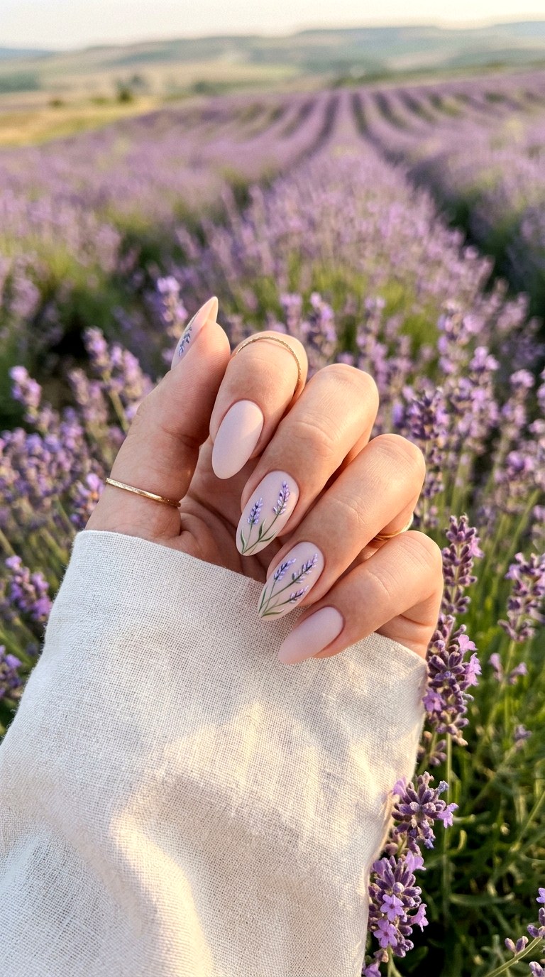 Lavender Flower Nails - 30 Floral Spring Nail Designs That Are Perfect for the Season
