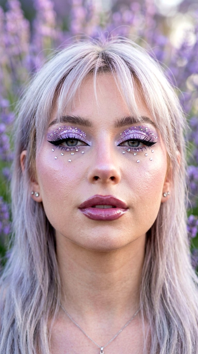 Lavender Glitter E Girl Look - 29 e girl makeup