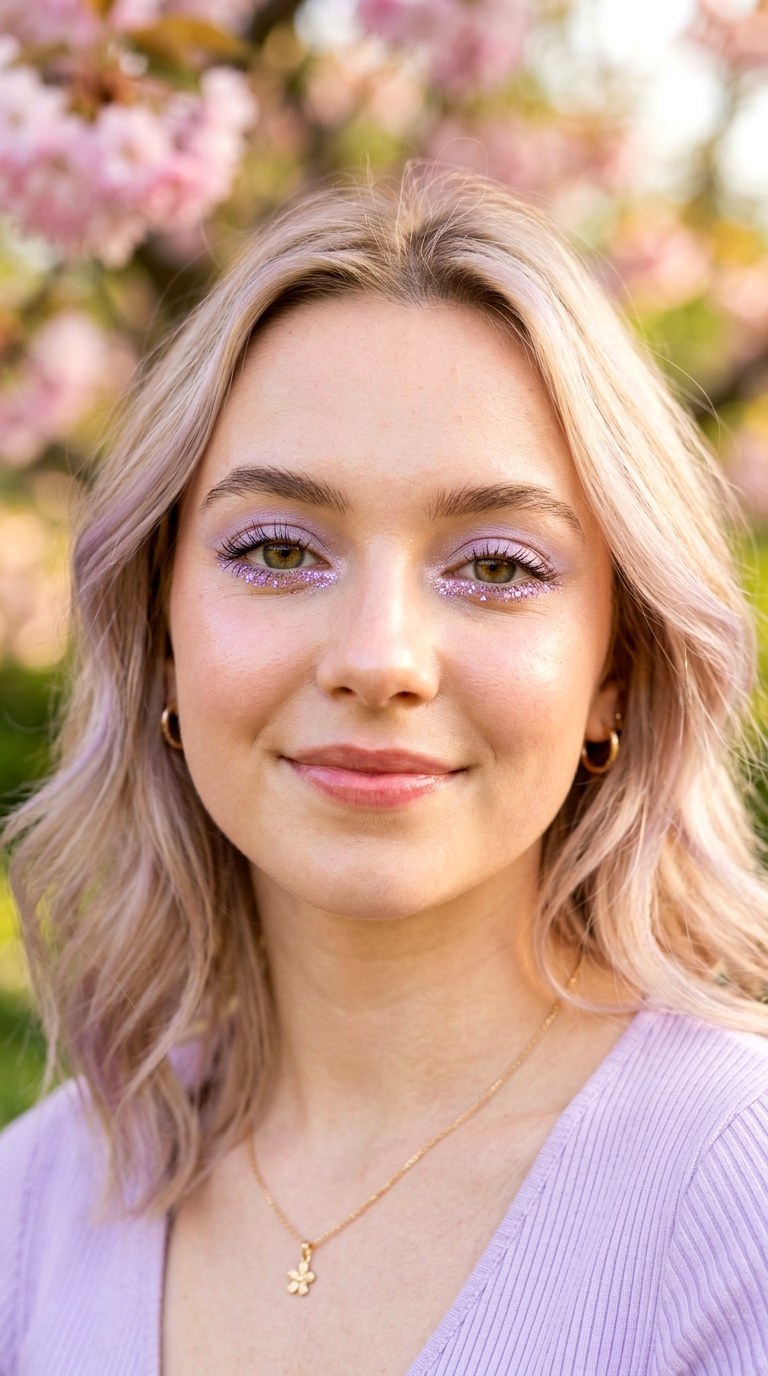 Lavender Glitter Under Eyes - 29 Lavender Dream Spring Makeup