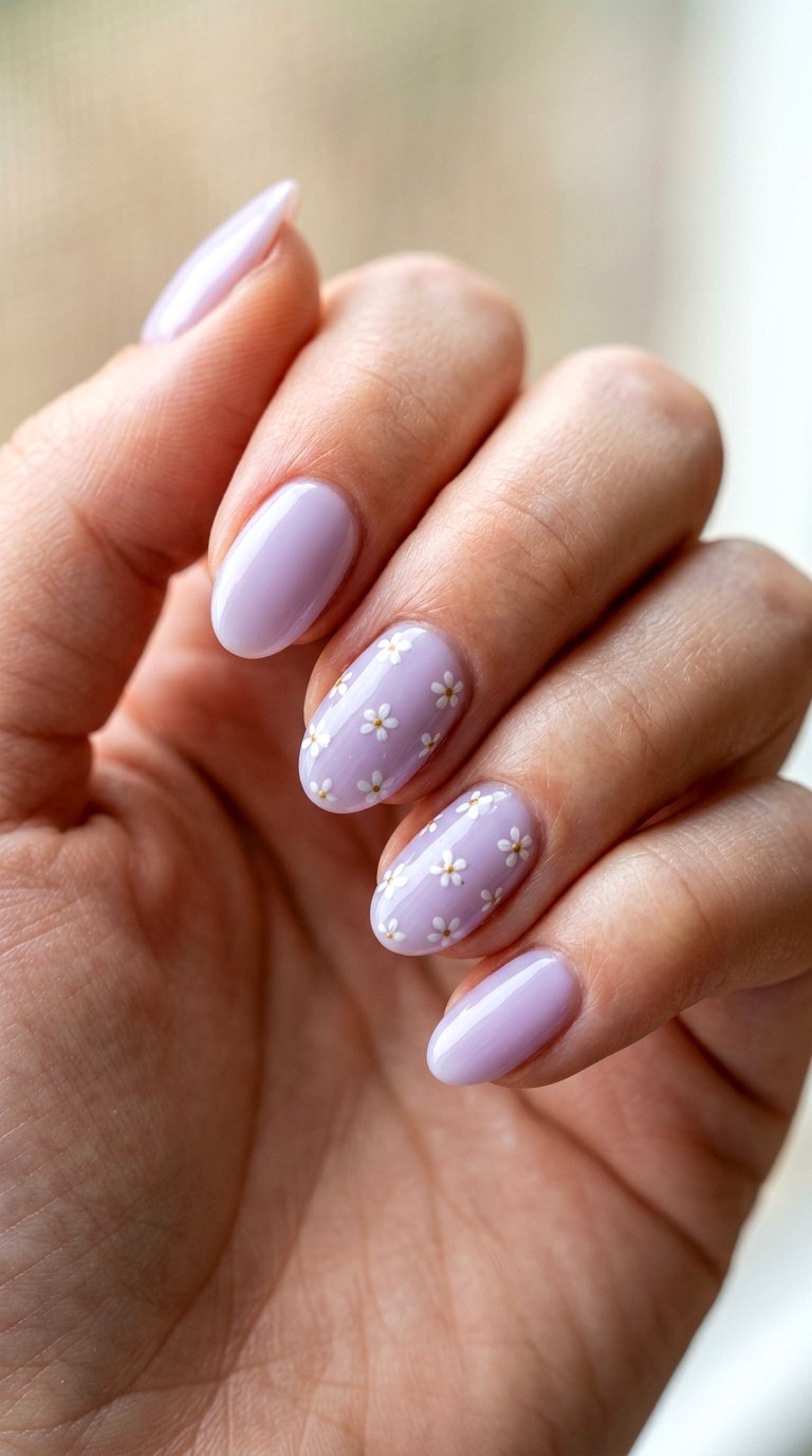 Lavender Milk Micro Florals - 27 Cute Spring Color Street Nails