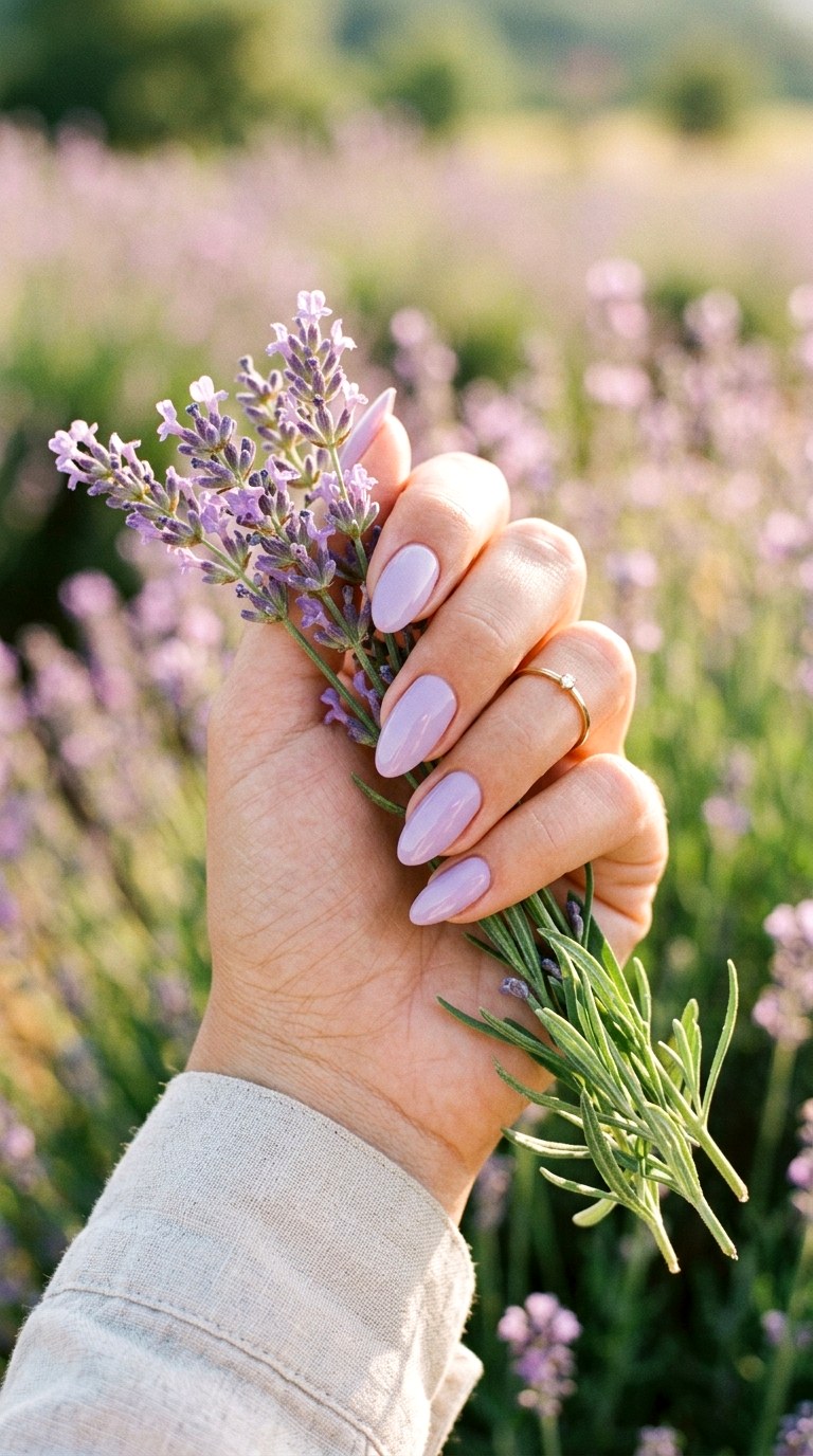 Lavender Minimal Nails - 25 Minimalist Spring Nails That Look Elegant and Trendy