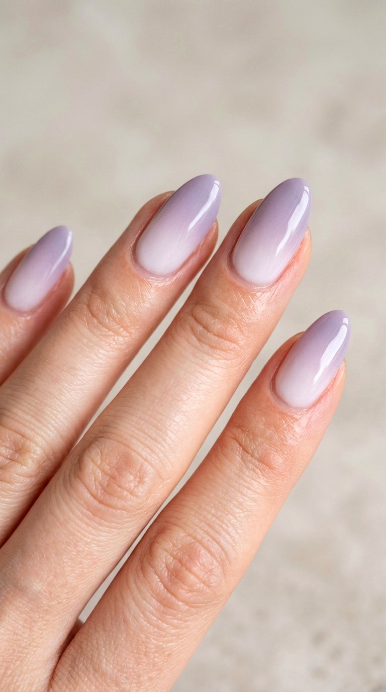 Lavender Mist Gradient - 27 Neutral Spring Ombre Nails