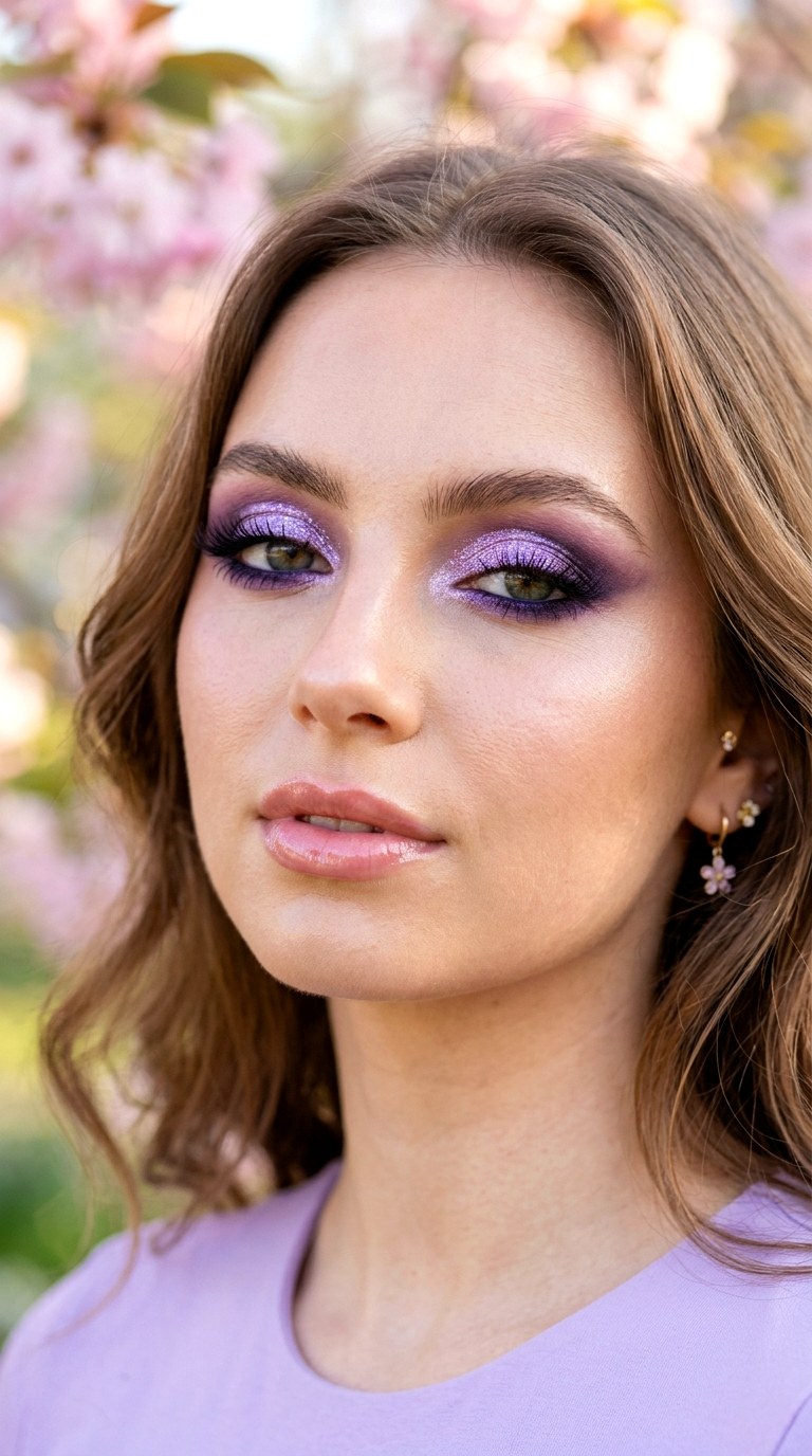 Lavender Shimmer Halo Eyes - 29 Lavender Dream Spring Makeup