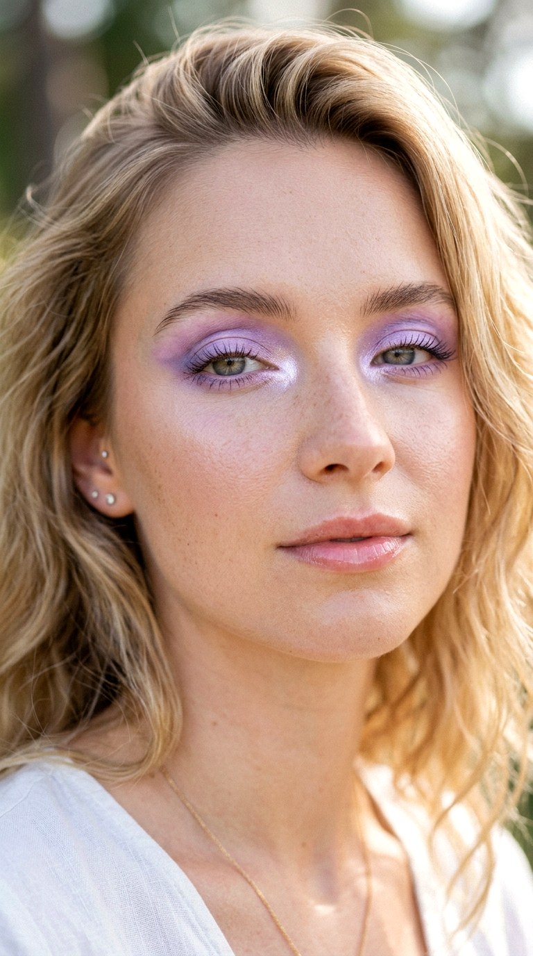 Lavender Watercolor Lids - 22 Summer Colorful Eye Makeup 2026