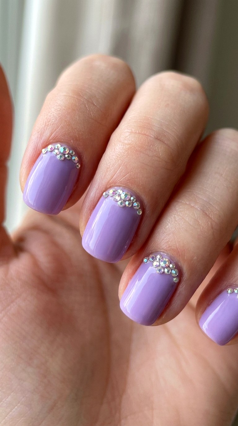 Lavender with Crystal Embellishments - 23 Trendy Spring Color Street Nails