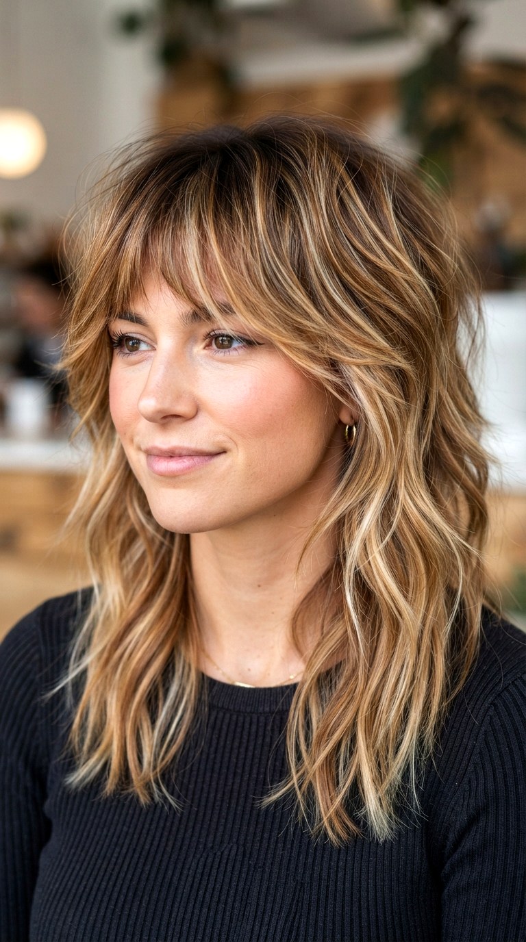 Layered Wolf Cut with Highlights - 24 Wolf Cut Hairstyles