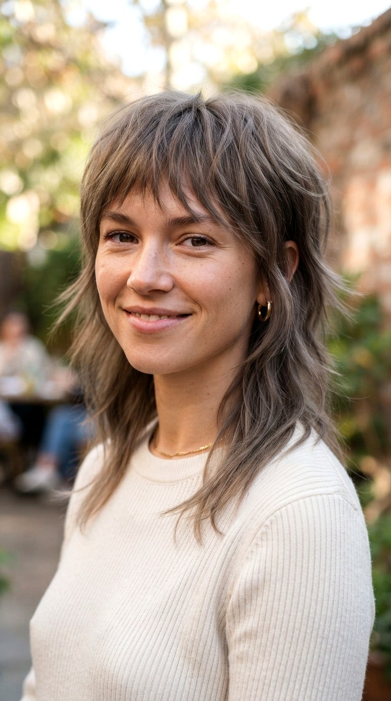 Layered Wolf Cut with Wispy Ends - 24 Wolf Cut Hairstyles