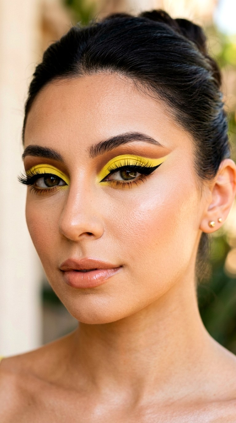 Lemon Cut Crease Glam - 22 Summer Citrus Pop Eyes Lemon, Orange & Lime Shades