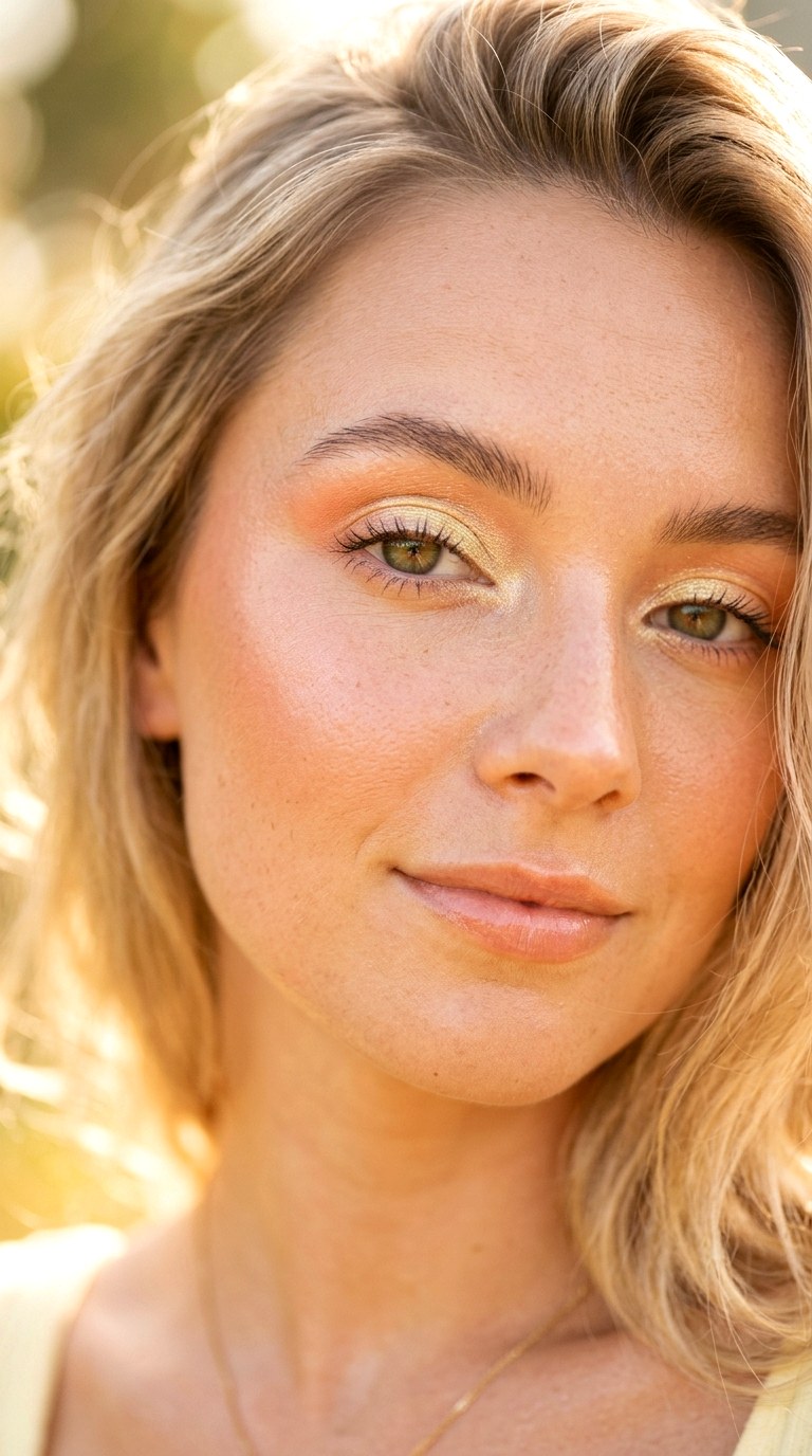 Lemon Sorbet Shimmer Eyes - 22 Summer Colorful Eye Makeup 2026