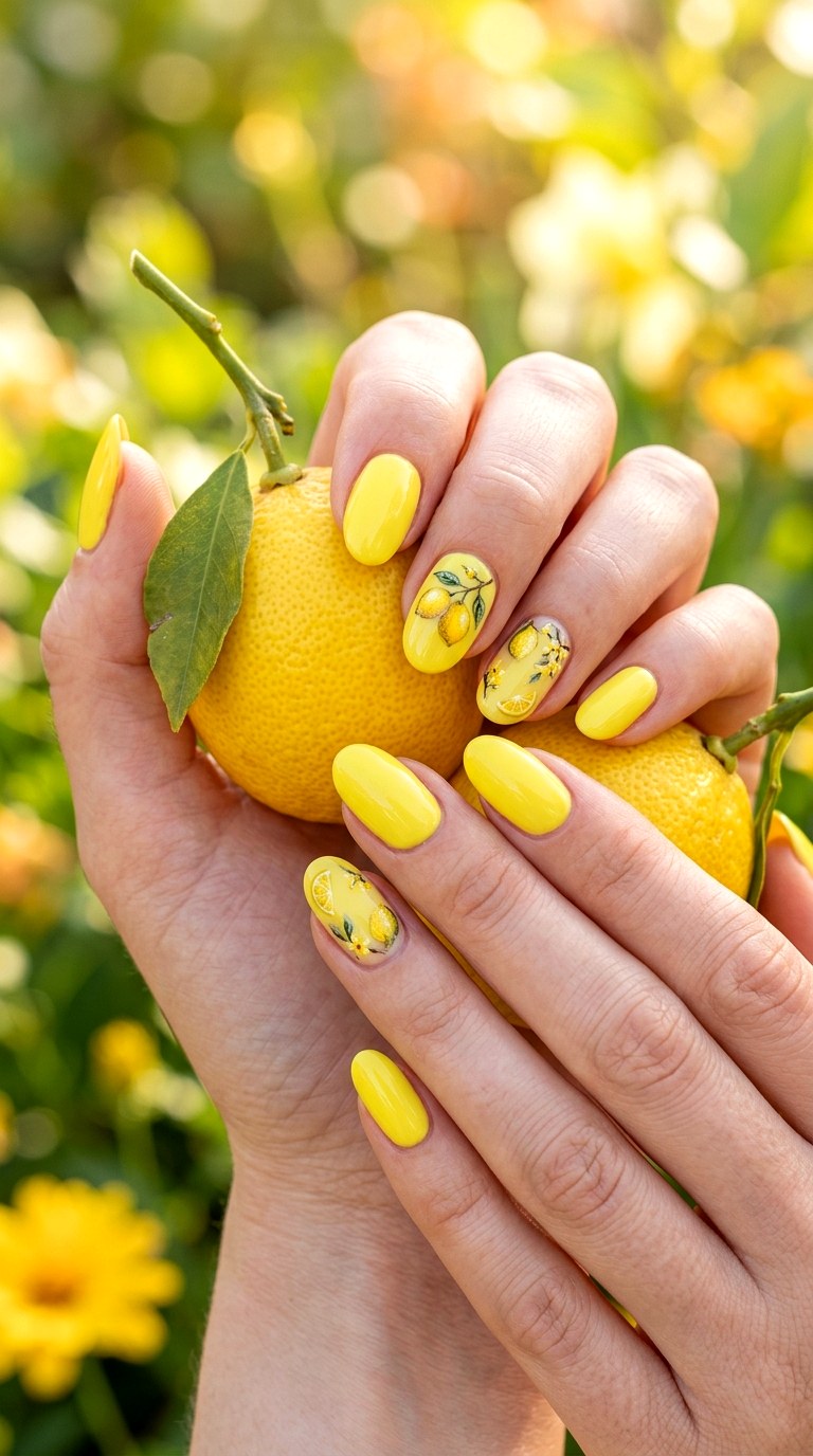 Lemon Yellow Nails - 30 Gorgeous Spring Nail Designs That Are Trending Right Now