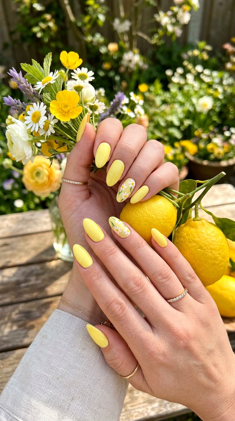Lemon Yellow Nails - 23 Trendy Spring Nail Art Ideas You Need to Try This Year
