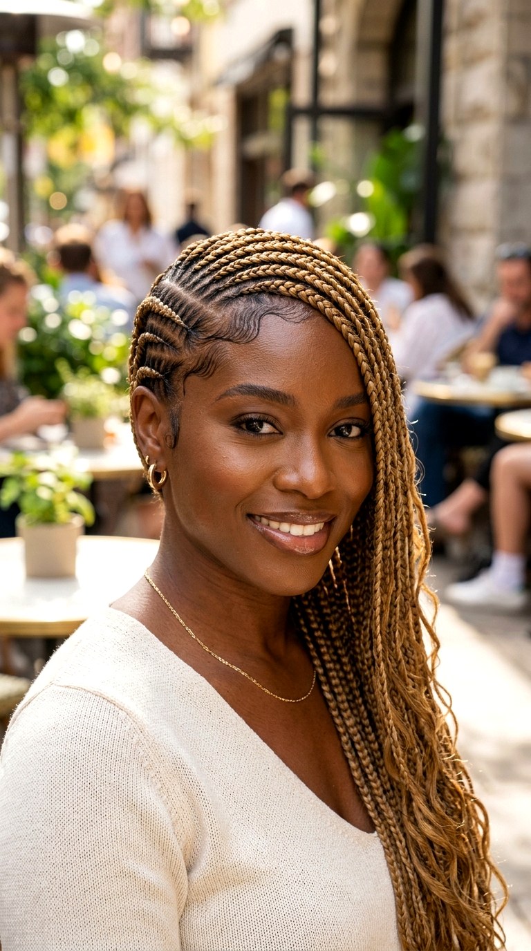 Lemonade Side Swept Cornrows - 21 hairstyle braids