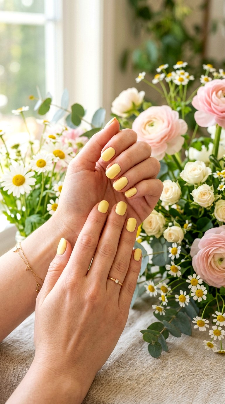Light Yellow Nails - 28 Short Spring Nail Designs That Are Cute and Practical