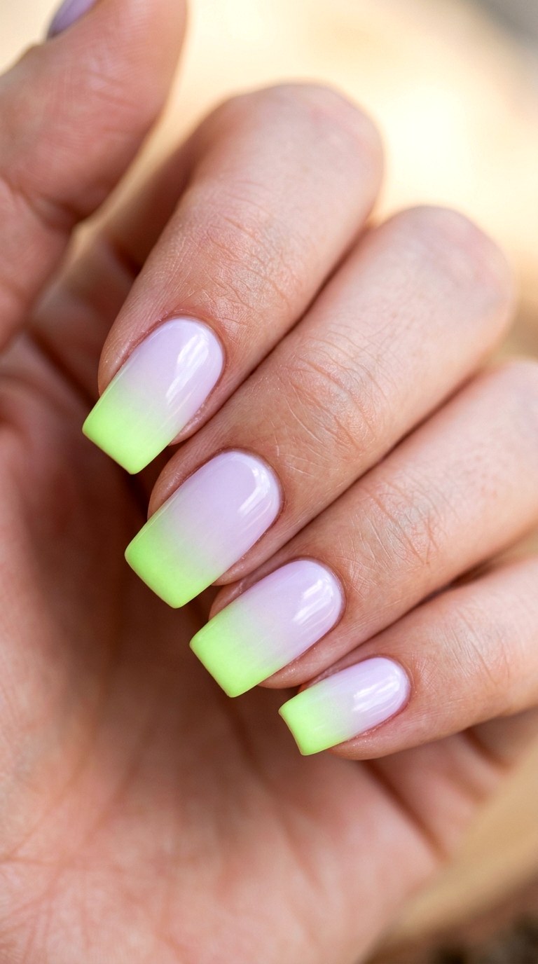 Lilac Cream to Neon Pastel Pop - 28 Seamless Spring Ombre Nails