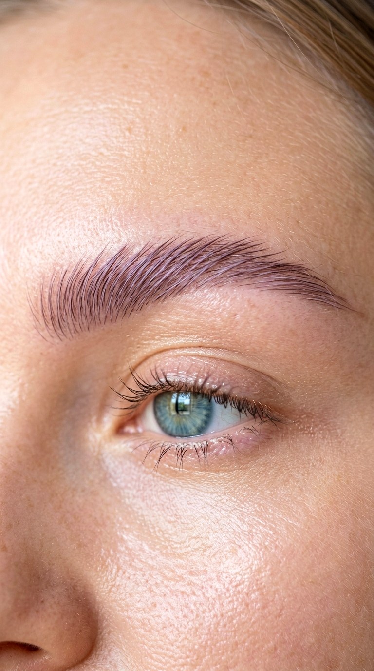 Lilac Feathered Brows - 25 colorful makeup ideas