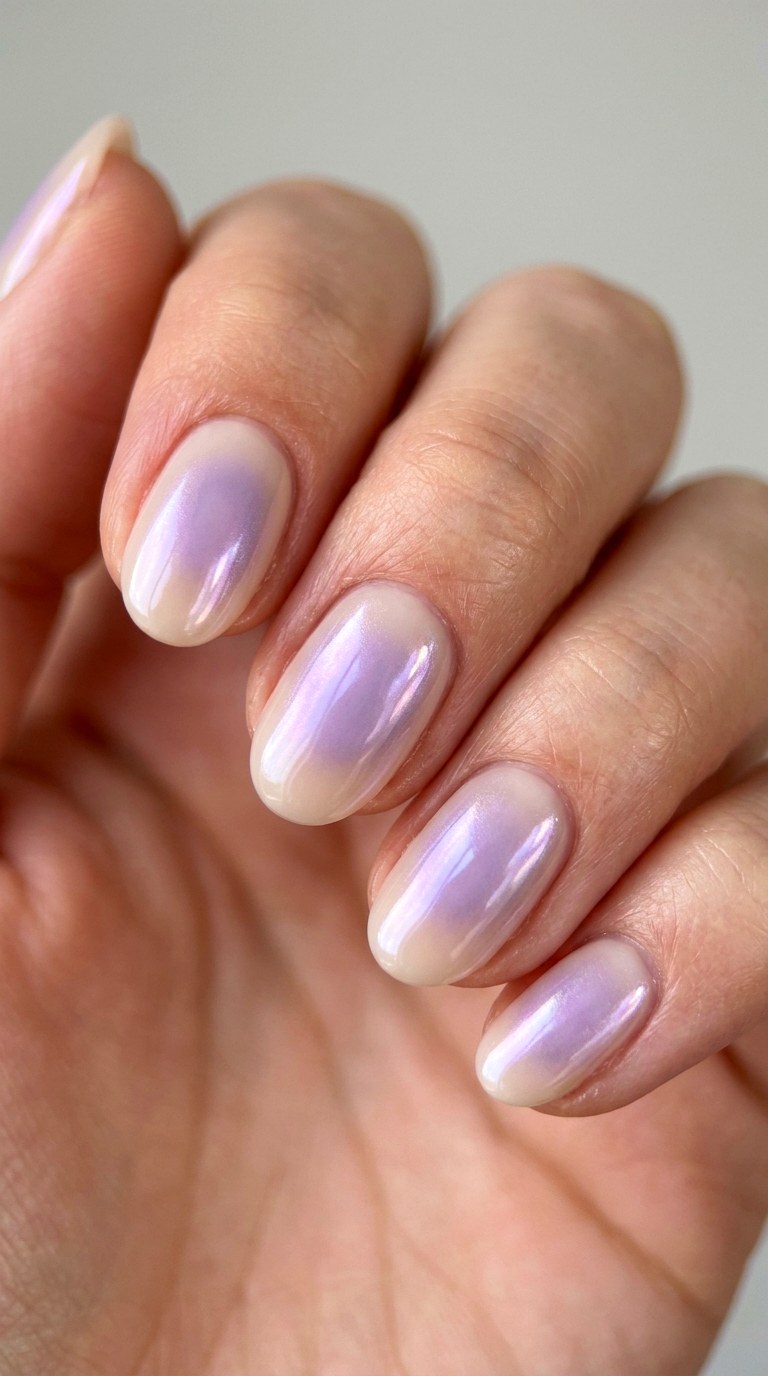 Lilac Glazed Aura Nails - 30 Dreamy Spring Ombre Nails