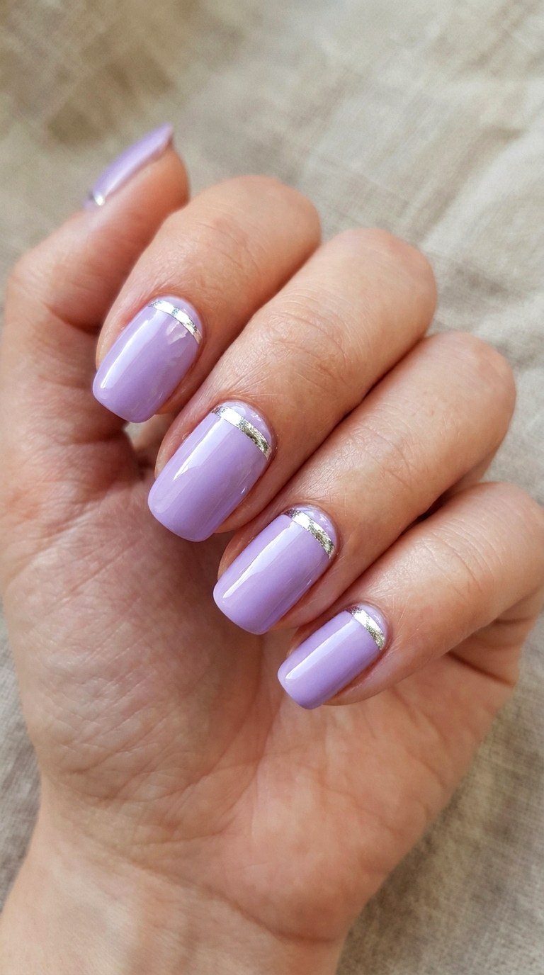 Lilac and Silver Chrome Accent - 27 Chic Spring Two Colored Nails