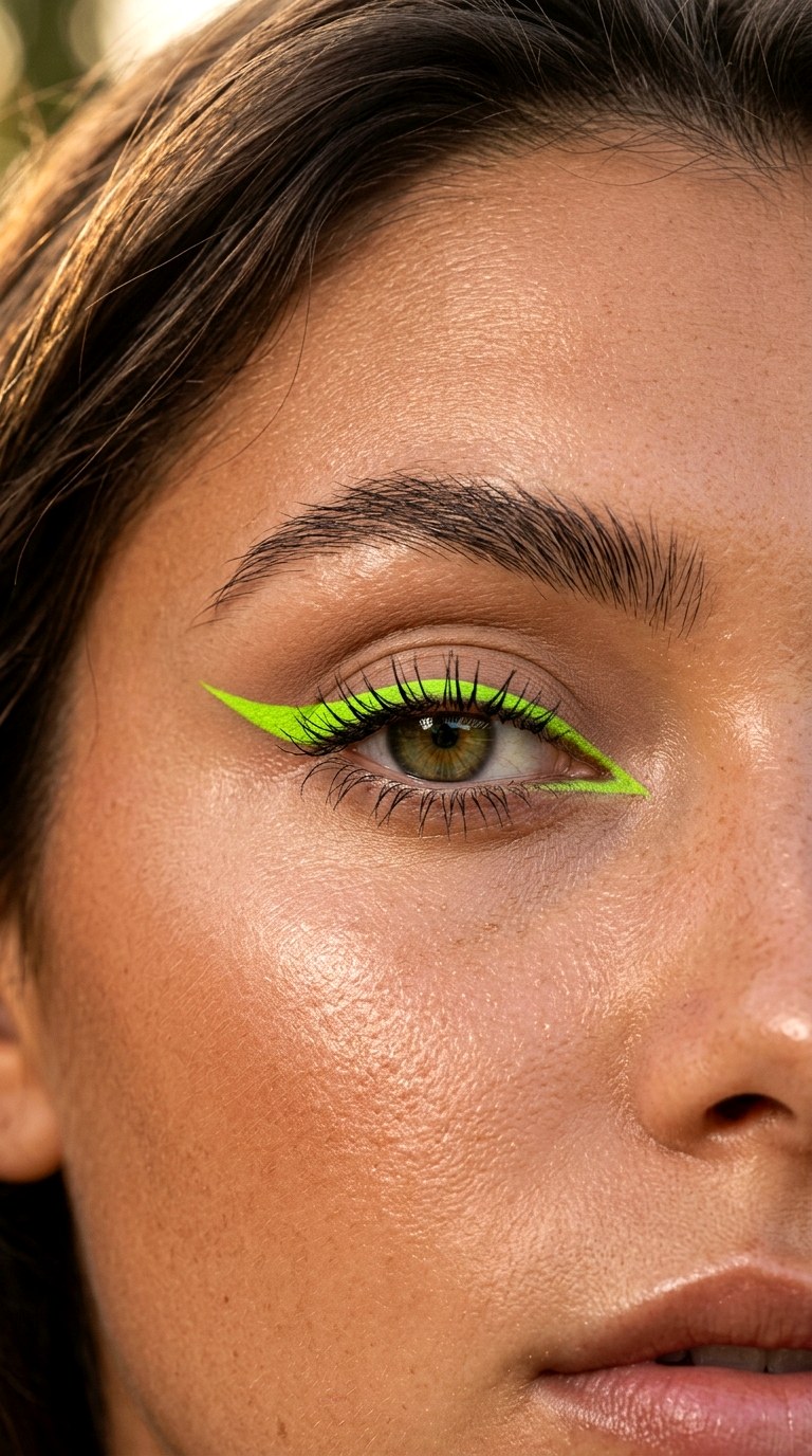 Lime Green Winged Eyes - 22 Summer Citrus Pop Eyes Lemon, Orange & Lime Shades