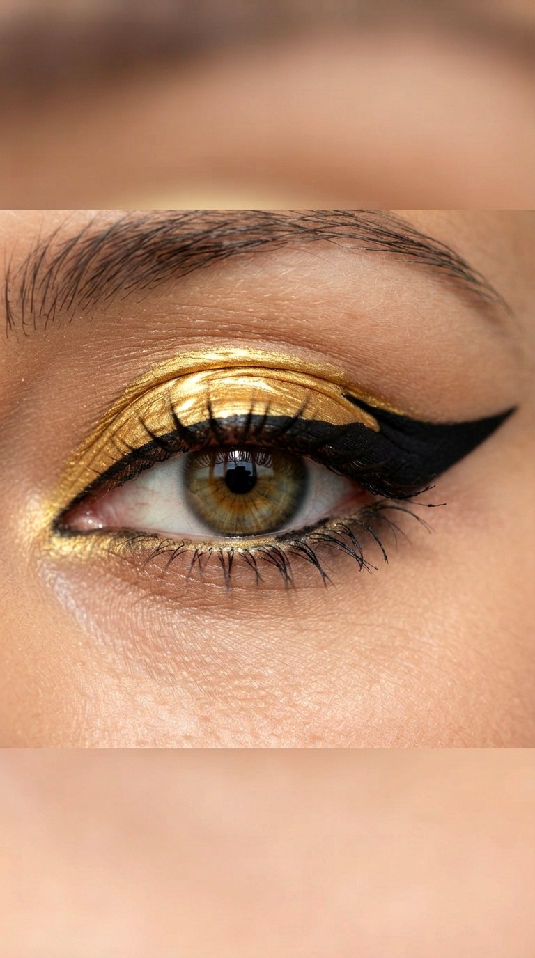 Liquid Metal Molten Gold - 30 creative makeup looks