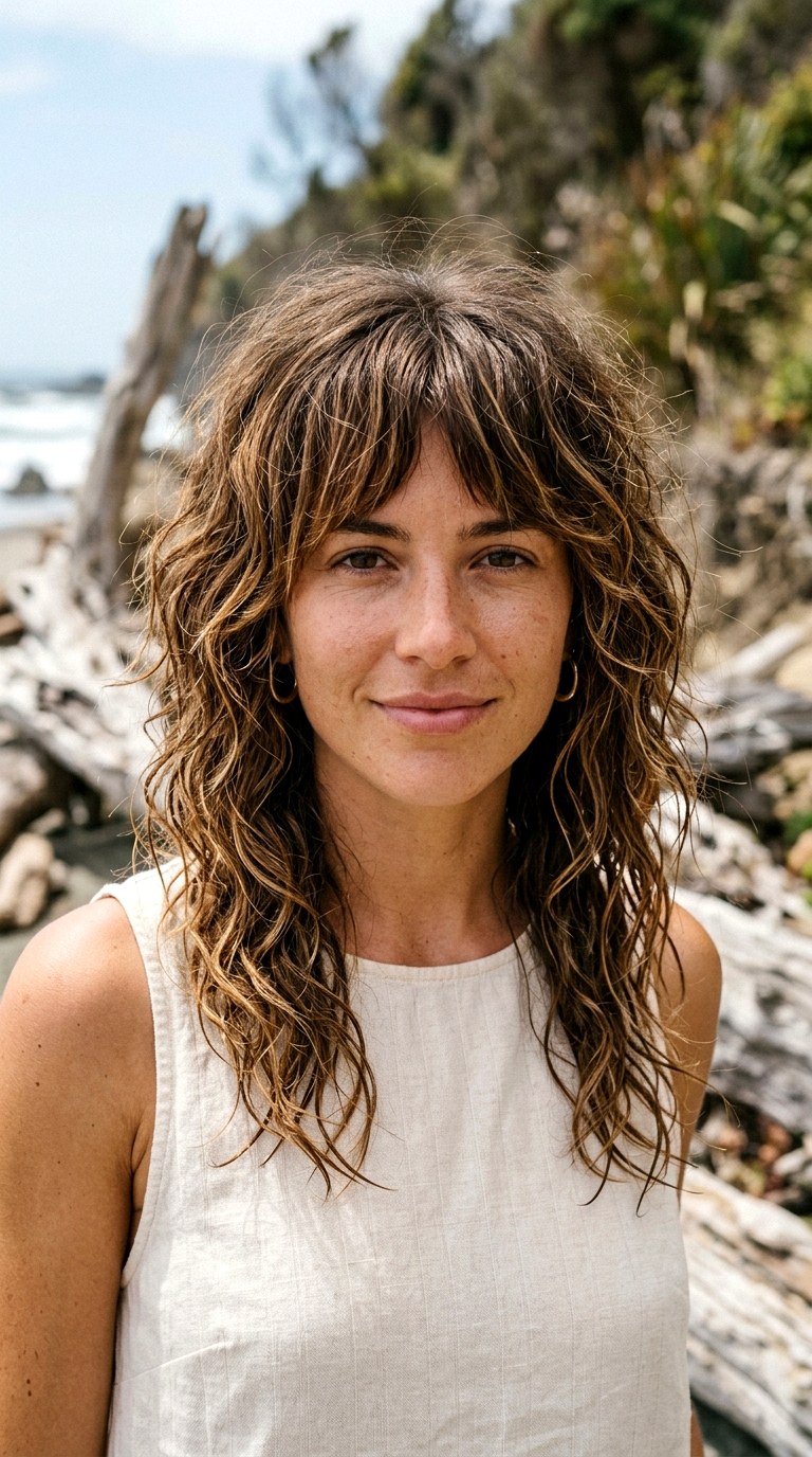 Lived In Beach Wave Texture - 21 Shoulder Length Wolf hair Cut