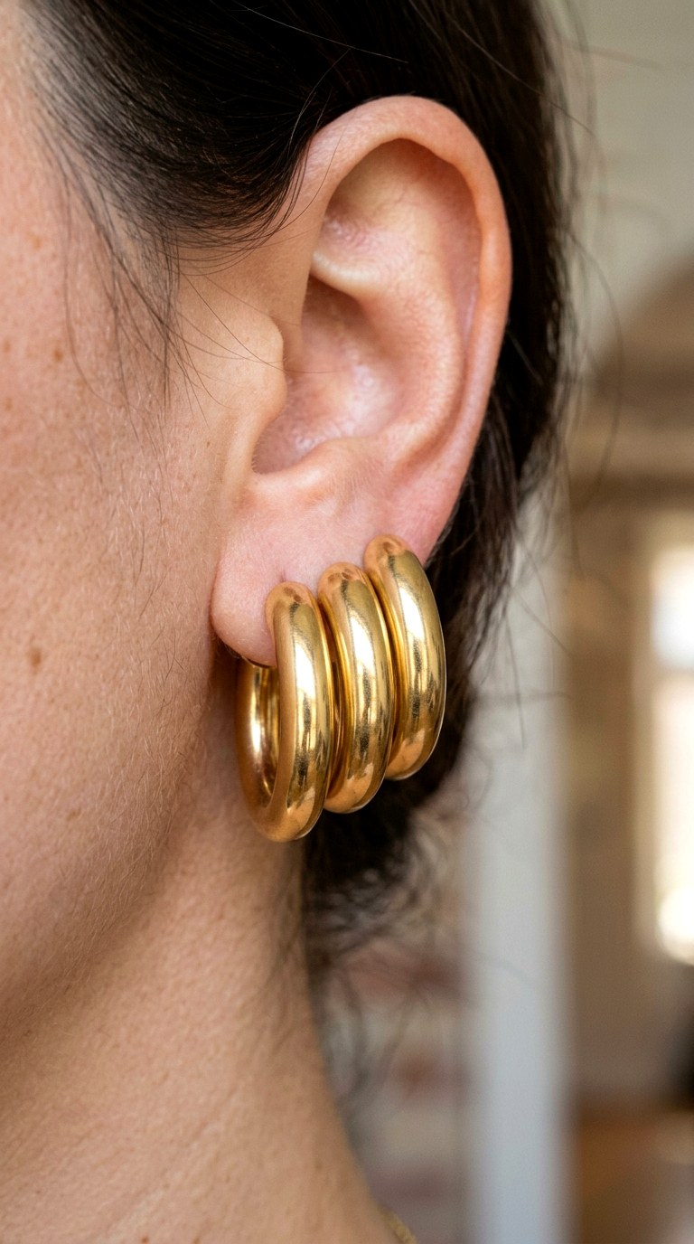 Love Knots and Heart Studs Gold Earnings - 27 earring stacks gold