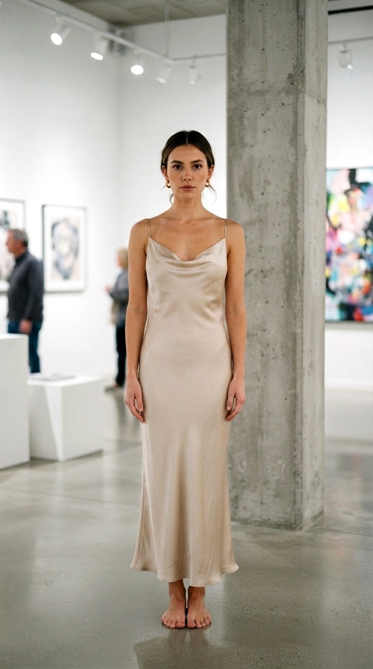 Low Back Slip Drape - 24 simple maxi dress