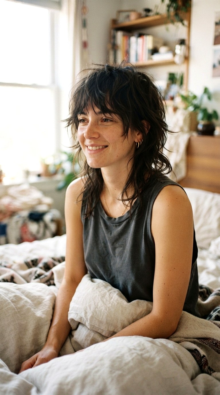 Low Maintenance Bedhead Finish - 26 Wolf Cut for Thin Hair