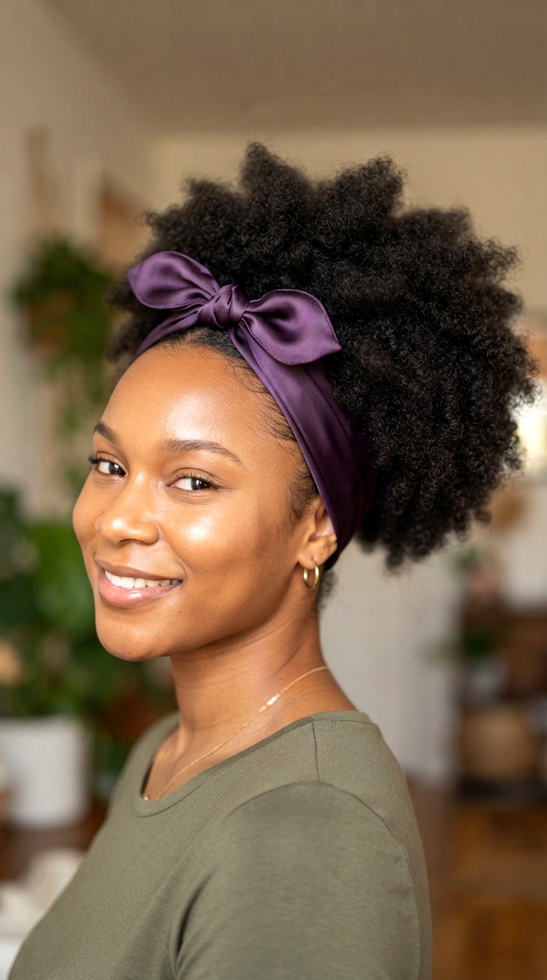 Low Puff Wrap - 25 silk bandana hairstyles