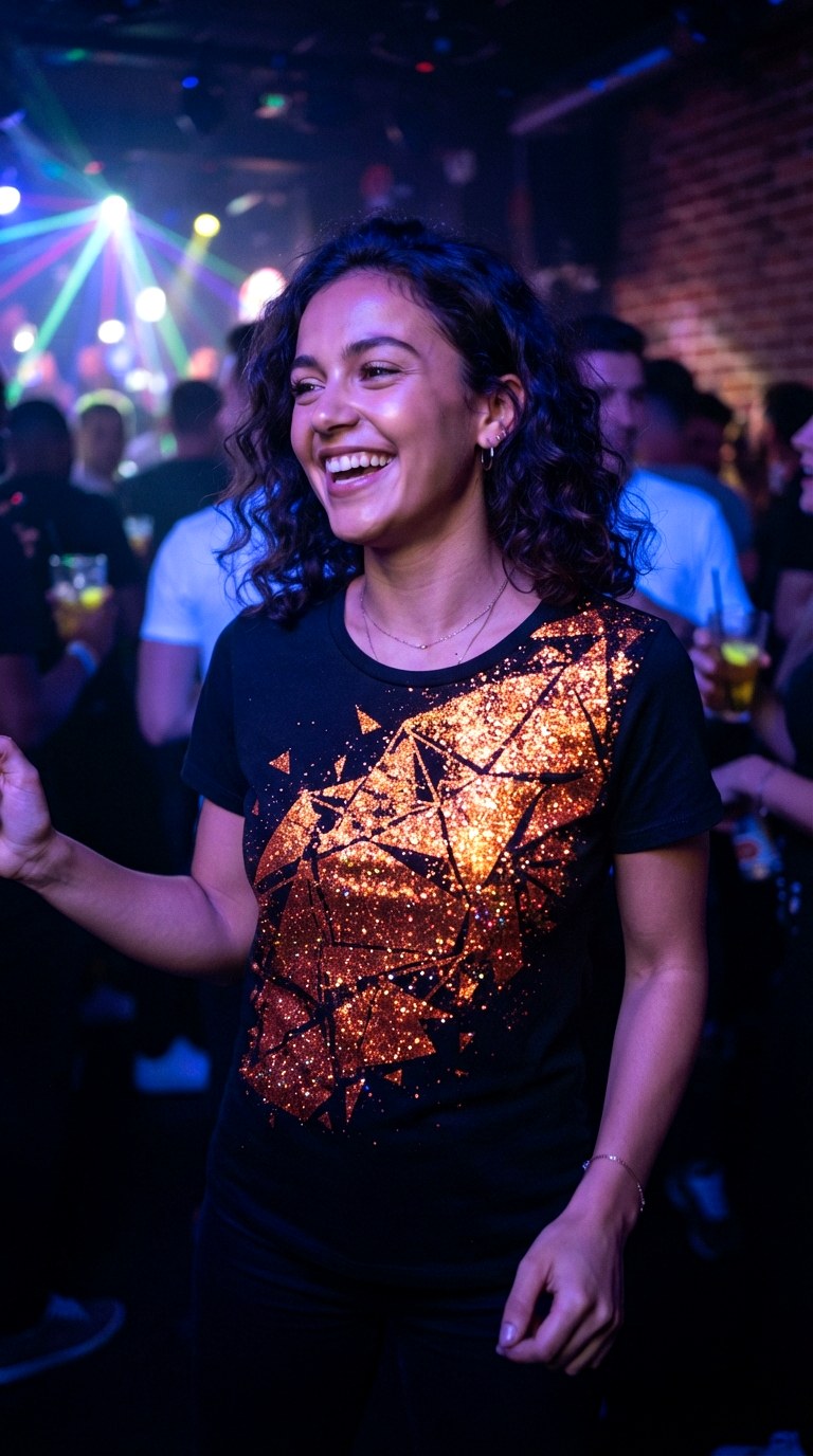 Marmalade Glitter Foil Print - 26 orange t-shirt