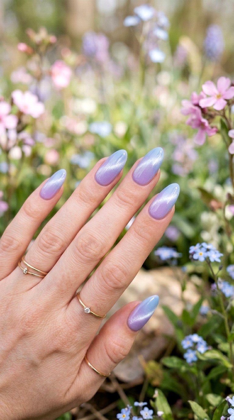 Matte Cat Eye Ombre Nails - 20 Spring Minimal Matte Cat Eye Nails Ideas