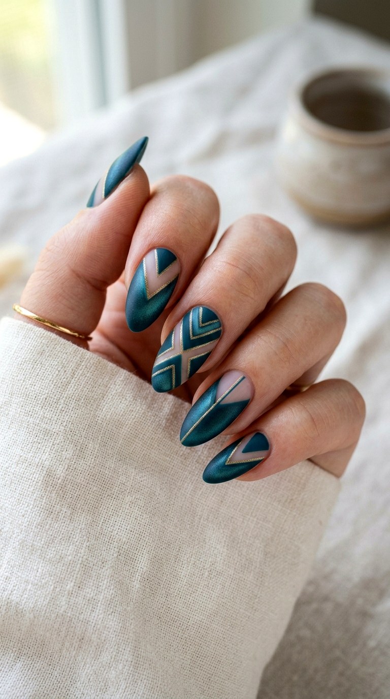 Matte Cat Eye with Negative Space Design - 20 Spring Minimal Matte Cat Eye Nails Ideas