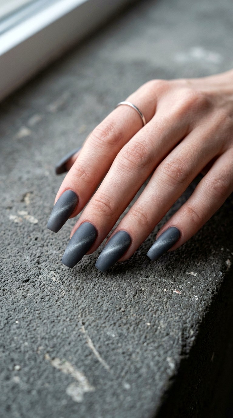 Matte Grey Cat Eye Nails - 20 Spring Minimal Matte Cat Eye Nails Ideas