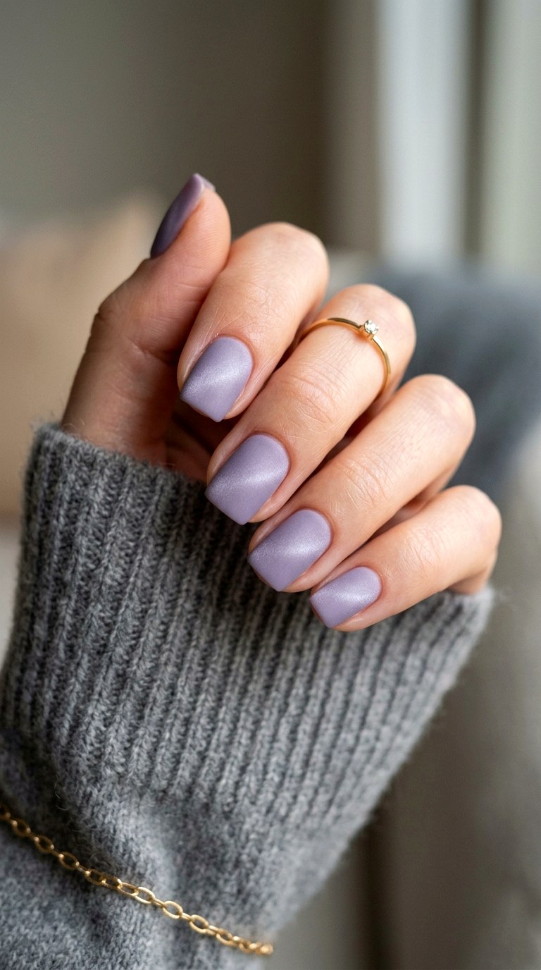 Matte Lavender Cat Eye Nails - 21  Summer Lavender Magnetic Cat Eye Nails Ideas