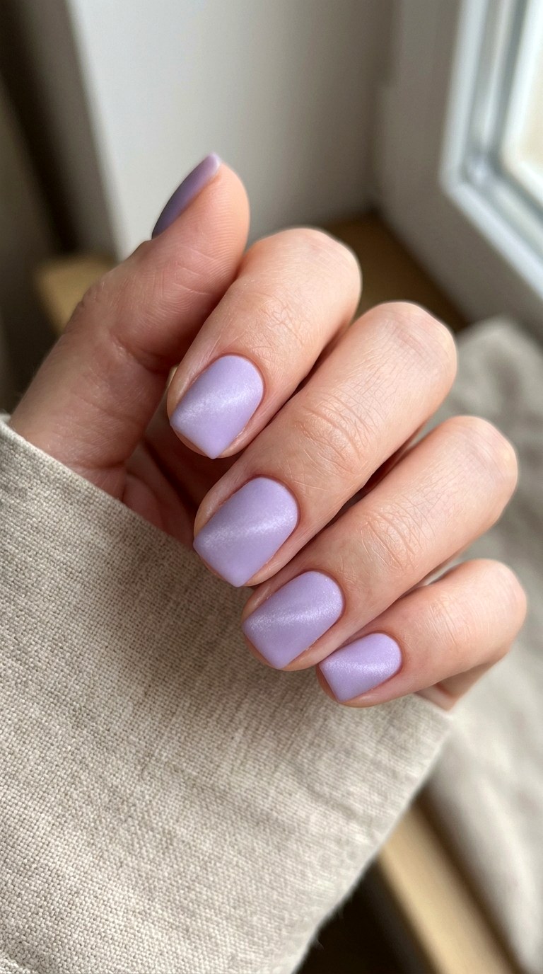Matte Light Purple Cat Eye Nails - 20 Summer Light Purple Cat Eye Nails Ideas