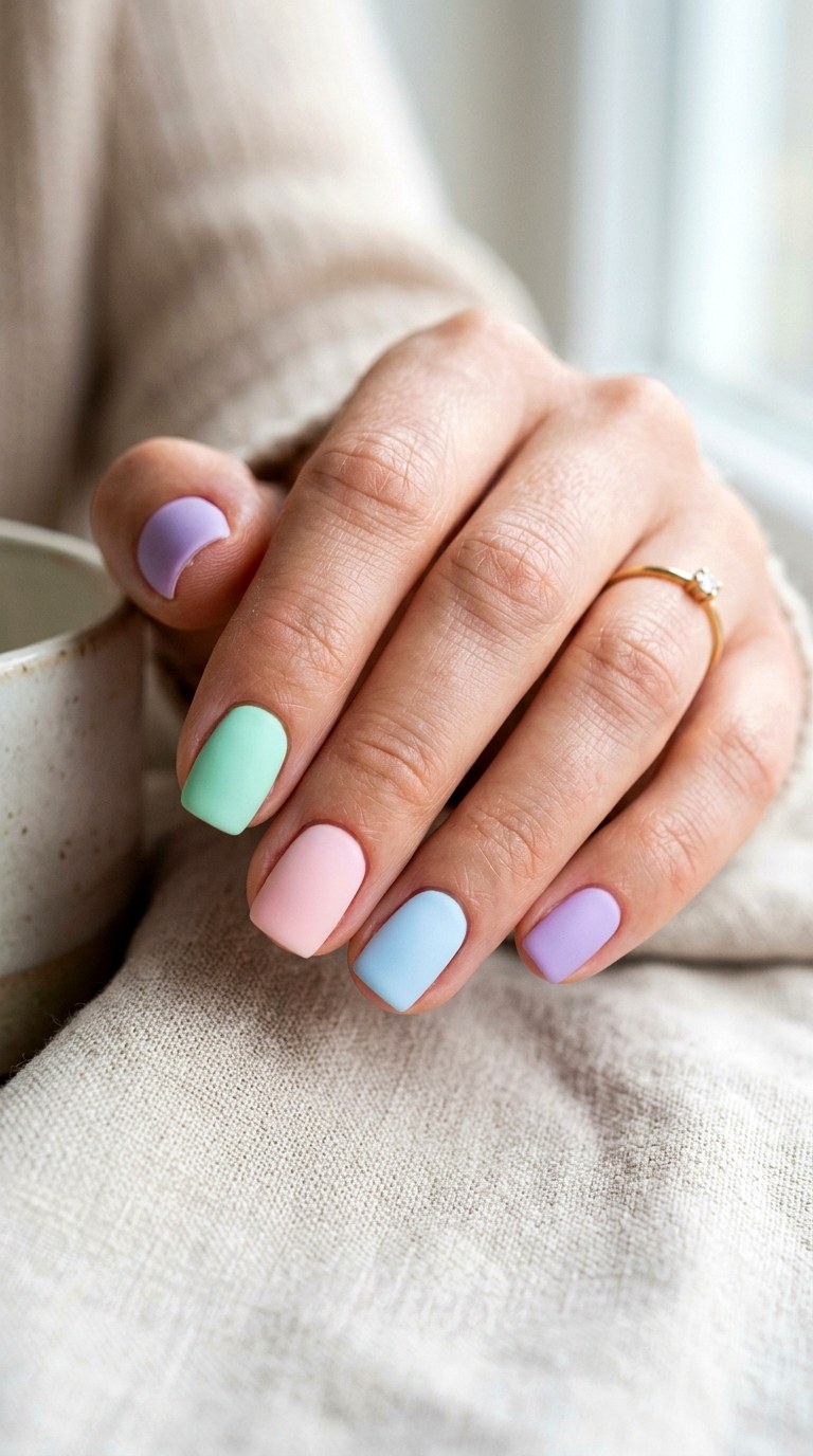 Matte Pastel Nails - 28 Short Spring Nail Designs That Are Cute and Practical