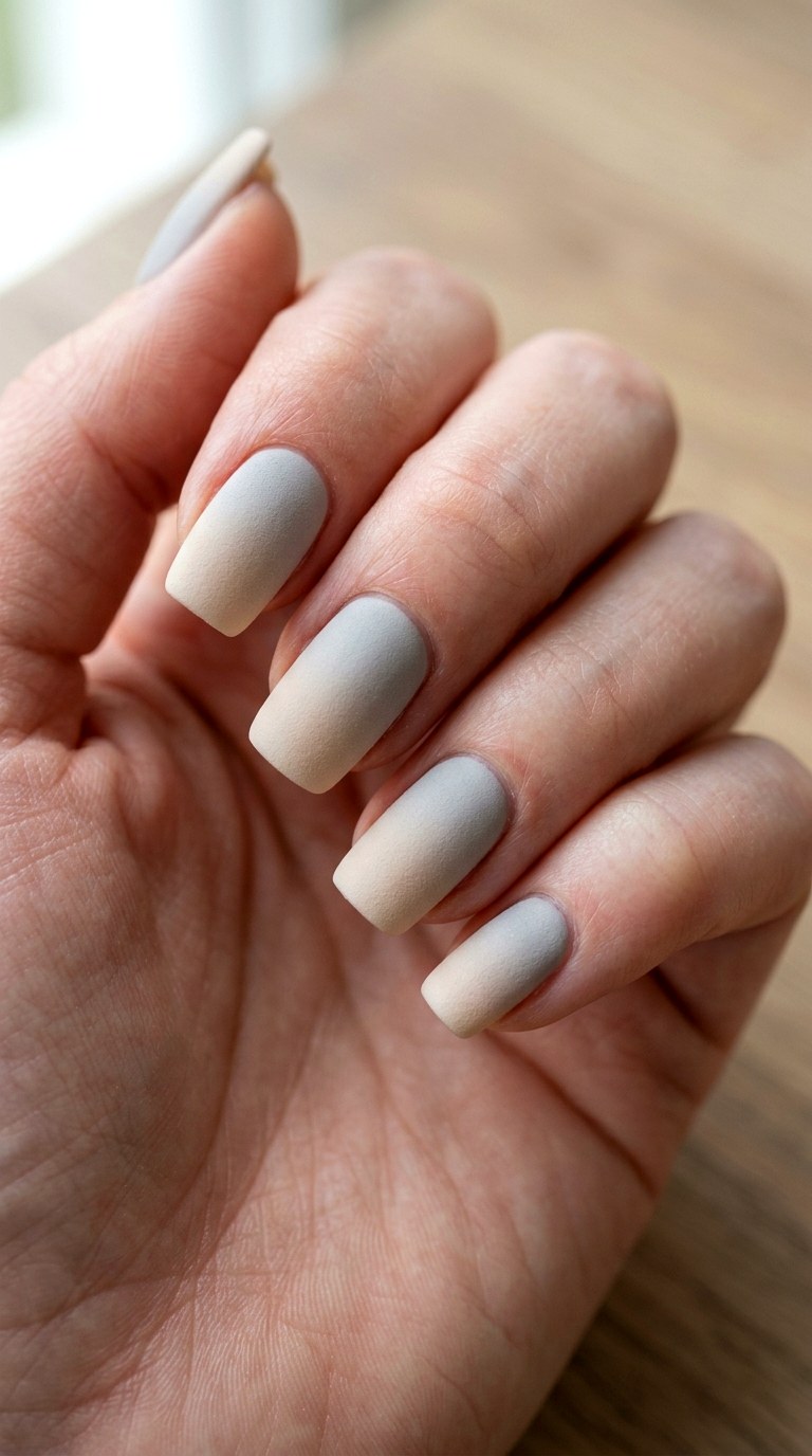 Matte Stone Porcelain - 27 Neutral Spring Ombre Nails