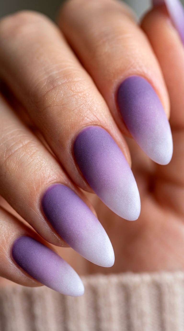 Matte Wisteria Purple Ombre - 26 Matte Spring Acrylic Nails
