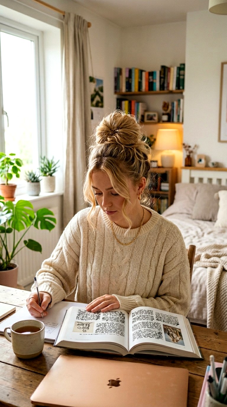 Messy Bun for Busy Mornings - 26 hairstyles for school