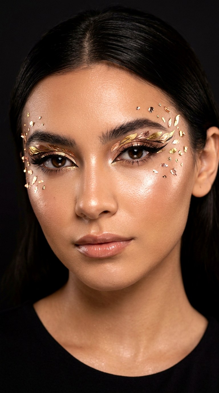 Metallic Floating Petal Glam - 22 Floating Petal Spring Eyeliner Dreamy Detached Shapes Inspired by Blooming Garden Energy