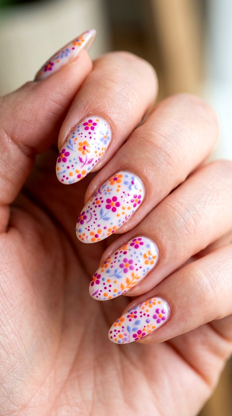 Micro Floral Confetti Mix - 23 Bright Spring Multicolor Nails