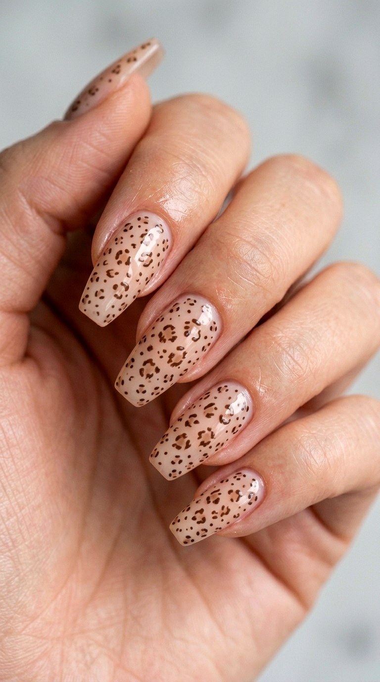 Micro Leopard Spots - 30 Professional Spring Acrylic Nails