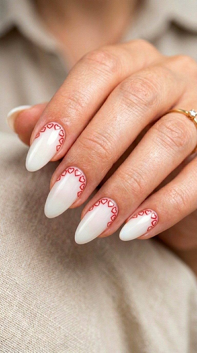 Micro Negative Space Hearts - 29 Fine-Line Spring Acrylic Nails