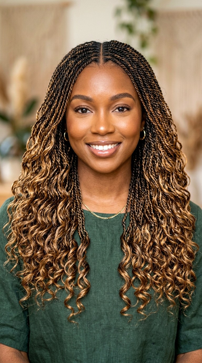 Micro Twists With Blonde Highlights - 21 hairstyle braids