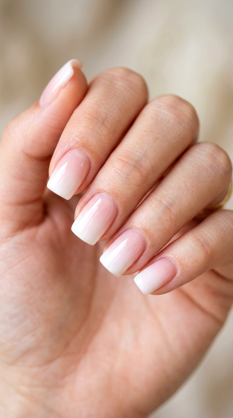 Milky White Fade - 27 Neutral Spring Ombre Nails