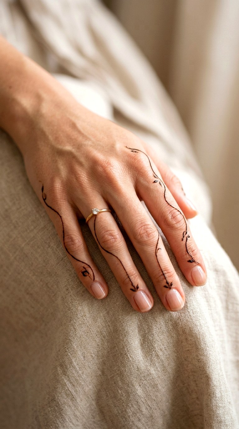 Minimal Finger Trails - 24 henna designs easy